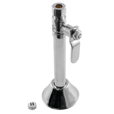 KINGSTON BRASS CA8325CP 1/2" Sweat x 3/8" O.D. Comp Straight Stop Valve with 5" Extension, Polished Chrome CA8325CP